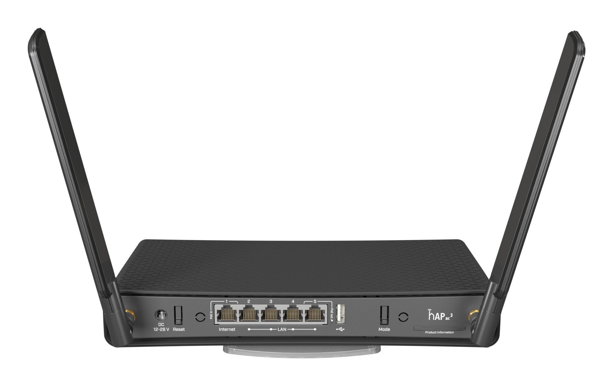 Router MIKROTIK hAP ac³ (Wi-Fi Dual Band - 5x RJ45 10/100/1000 Mbps - Preto), miniatura 3