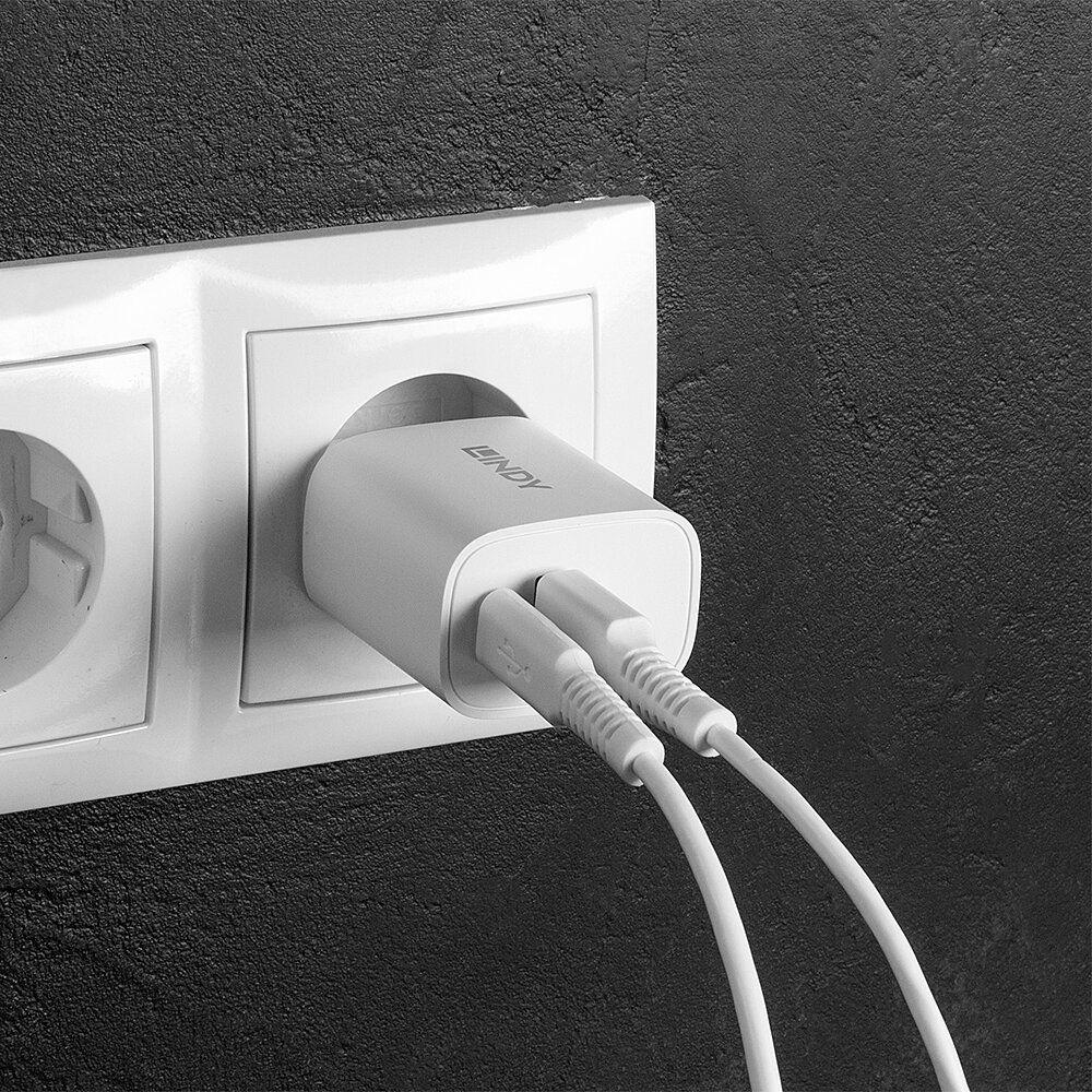 Carregador de Dispositivos Móveis LINDY 73413 (20 W - Branco), miniatura 5