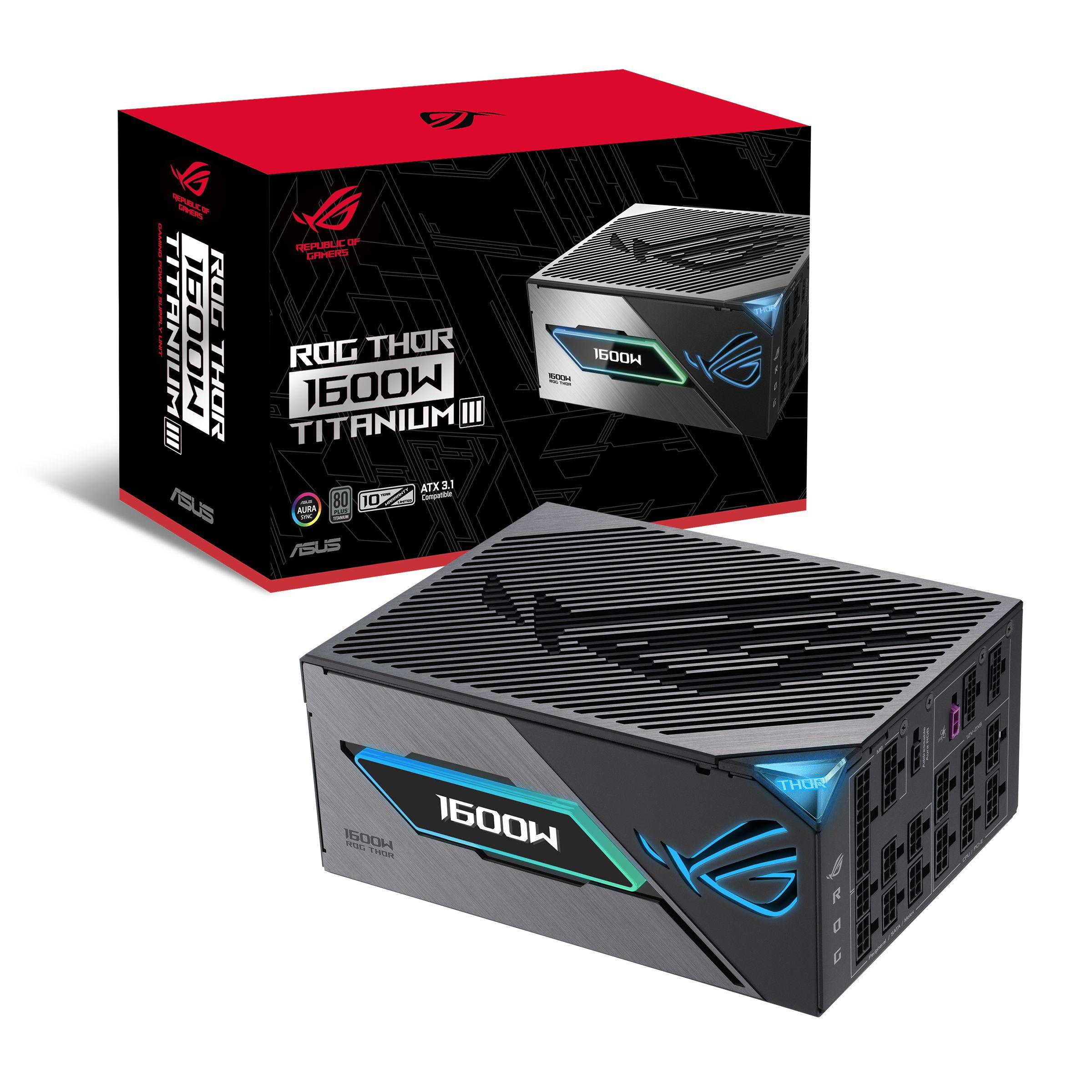 Fonte de Alimentação ASUS ROG Thor 1600T3 Gaming (ATX - 1600 W - 80 PLUS Titanium - Cinzento), miniatura 13