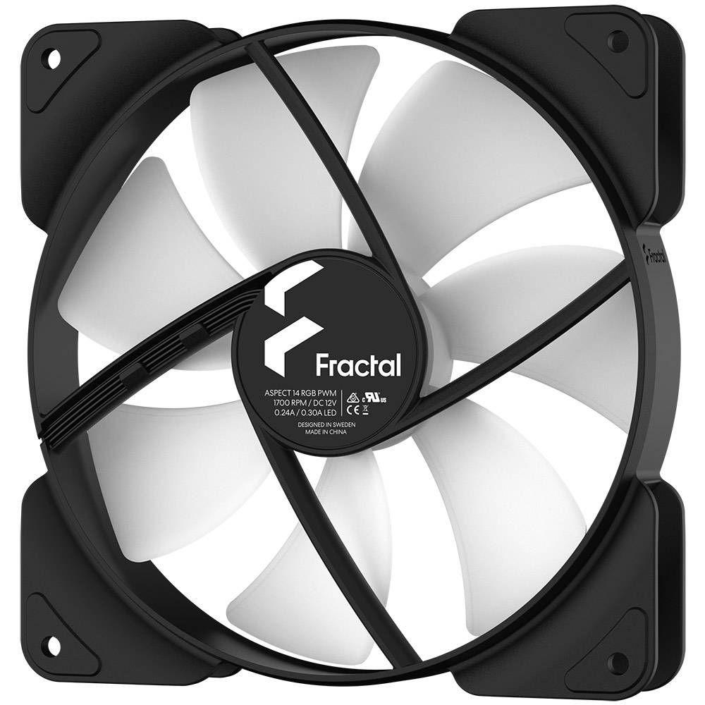 Ventoinha para Caixa de PC FRACTAL DESIGN Aspect 14 RGB PWM Black Frame (Não suportado - LED RGB multicolorida - 2,16 W - Preto), miniatura 3