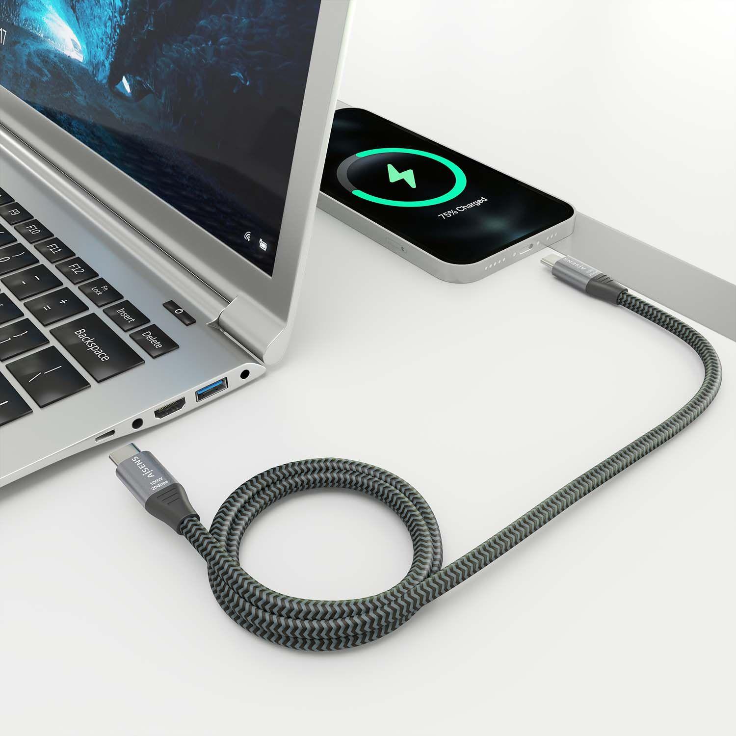 Cabo USB-C AISENS A107-0875 (3 m - USB-C - Cinzento) — miniatura 4