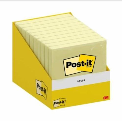 Blocos de Notas Adesivas Reposicionáveis POST-IT (Amarelo-Canário)