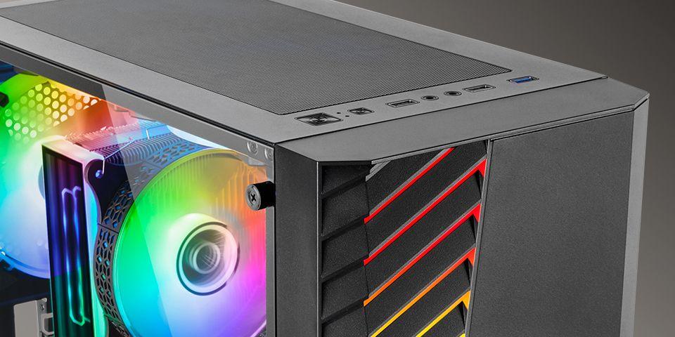 Caixa ATX MARS GAMING MC-VOLT (ATX, Micro ATX, Mini-ITX - Midi Tower - Metal, Vidro temperado - Preto), miniatura 2