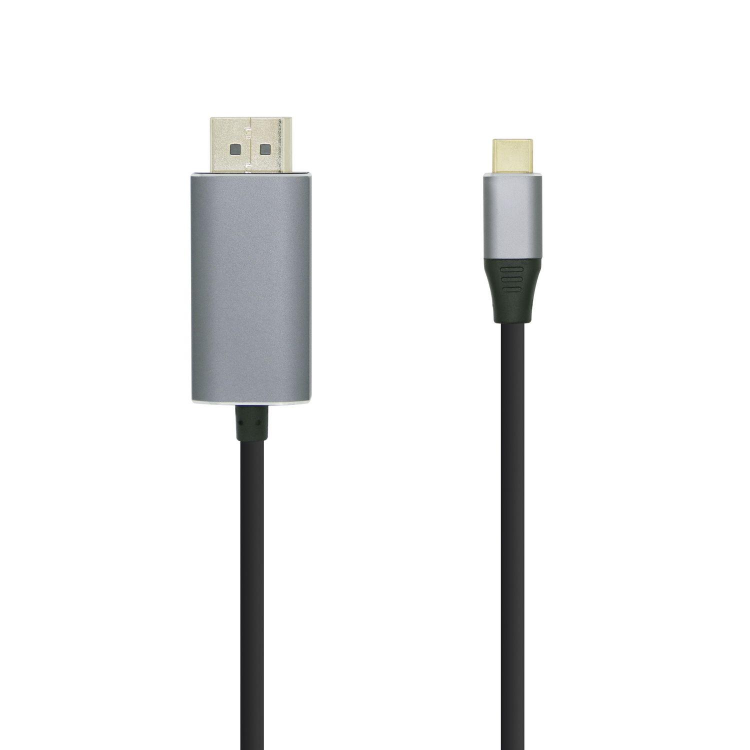 Cabo USB-C para DisplayPort AISENS A109-0395 (1,8 m - USB Type-C - Alumínio e Preto)