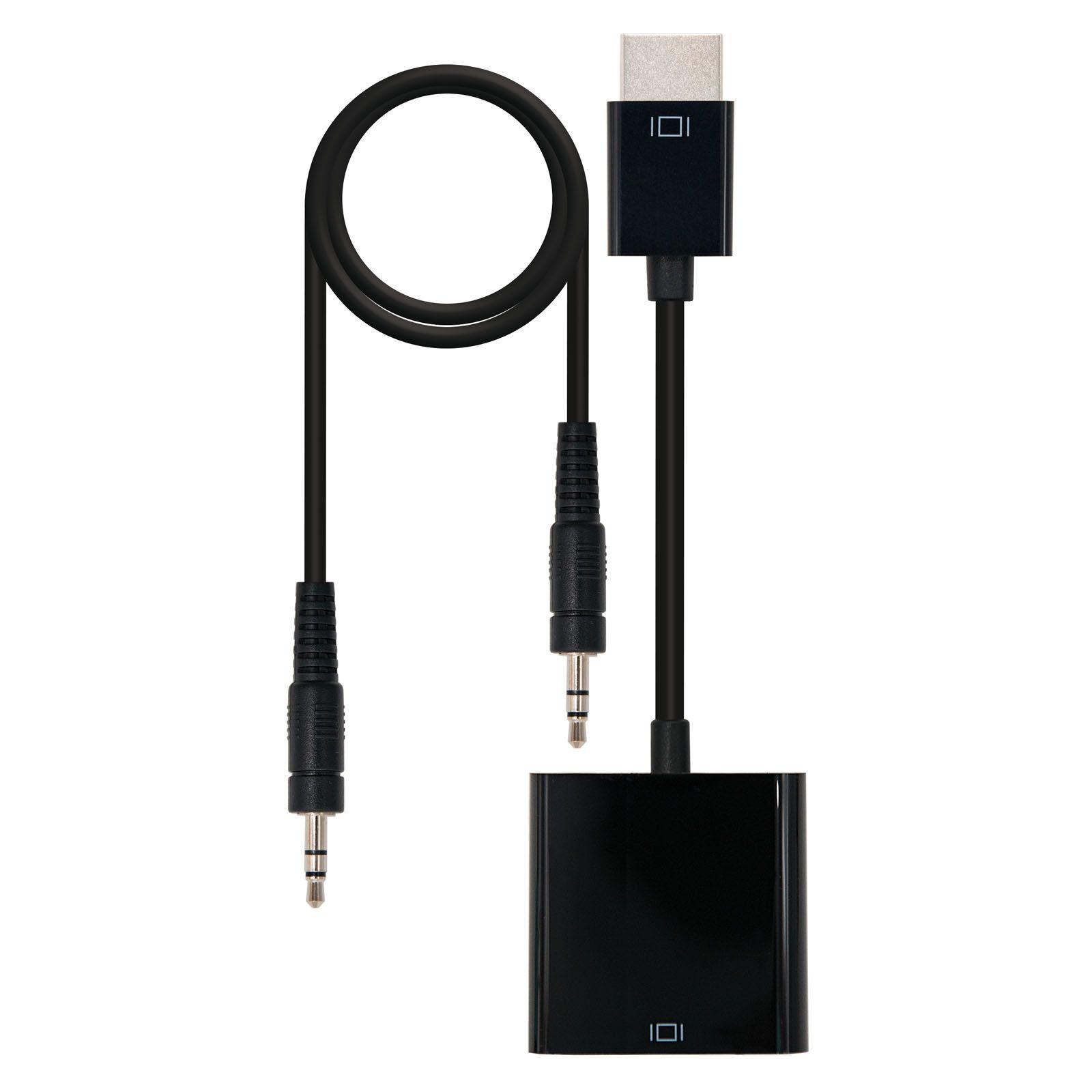 Conversor HDMI para SVGA NANOCABLE 10.16.2001-BK (0,1 m - HDMI macho - SVGA fêmea - Preto)
