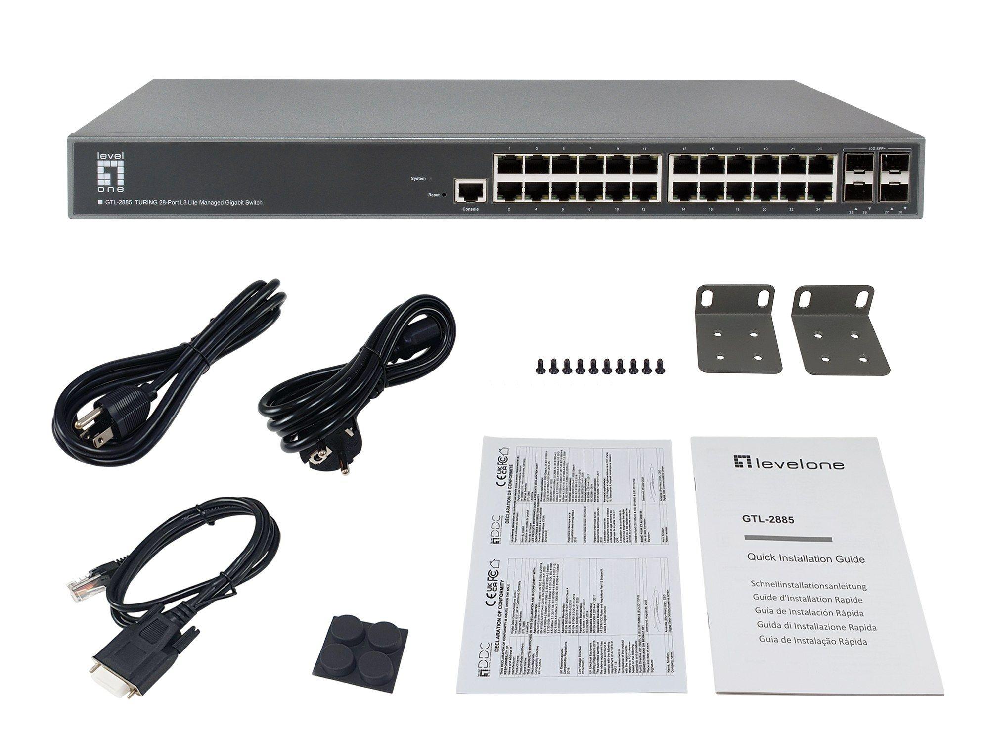 Switch Gerido LEVEL ONE GTL-2885 (Gigabit Ethernet - Gigabit Ethernet 10/100/1000 - 128 Gbit/s - Cinzento) — miniatura 6