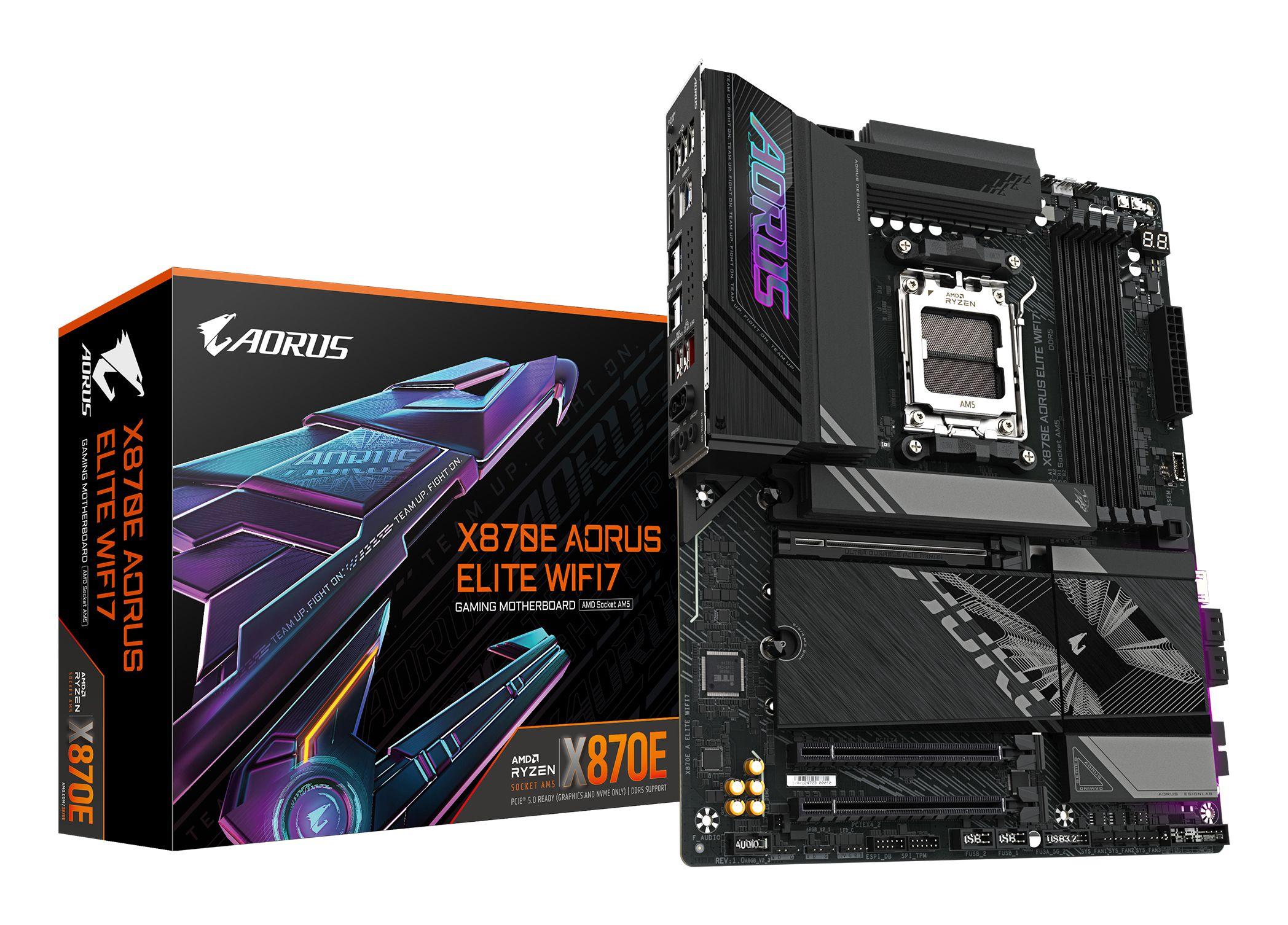 Motherboard GIGABYTE X870E AORUS ELITE WIFI7 (AM5 - ATX - Duplo canal - Preto)