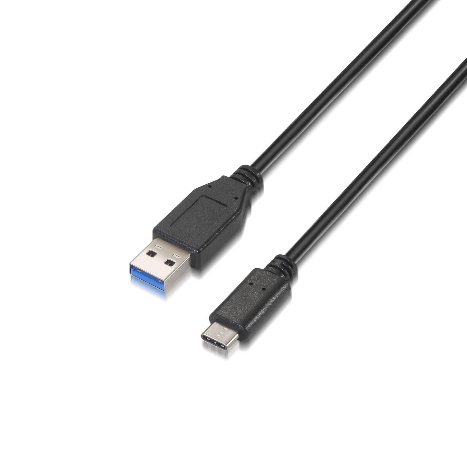Cabo USB-C para USB-A AISENS A107-0060 (1 m - USB C - USB A - Preto)