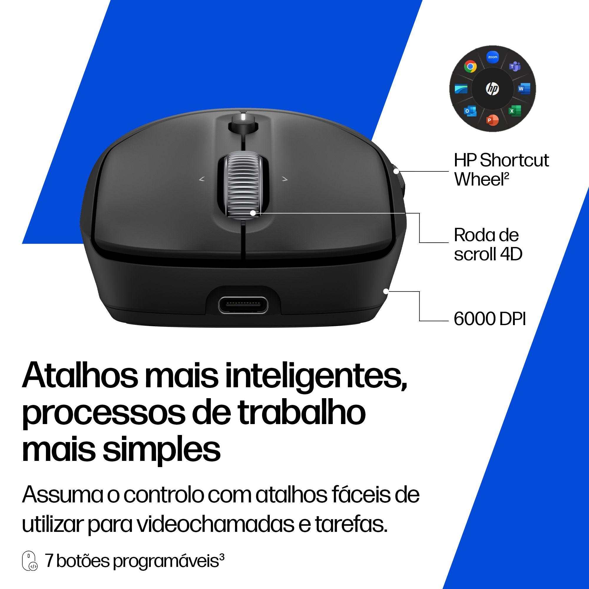 Rato HP 705 (Ambidestro - 6000 DPI - Ótico - Preto), miniatura 7