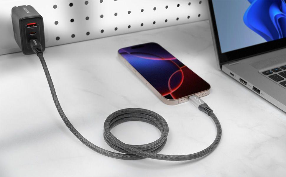 Cabo USB-C Magnético ADATA CACCU3-100W-100AN-BK (1 m - USB C - Preto) — miniatura 10