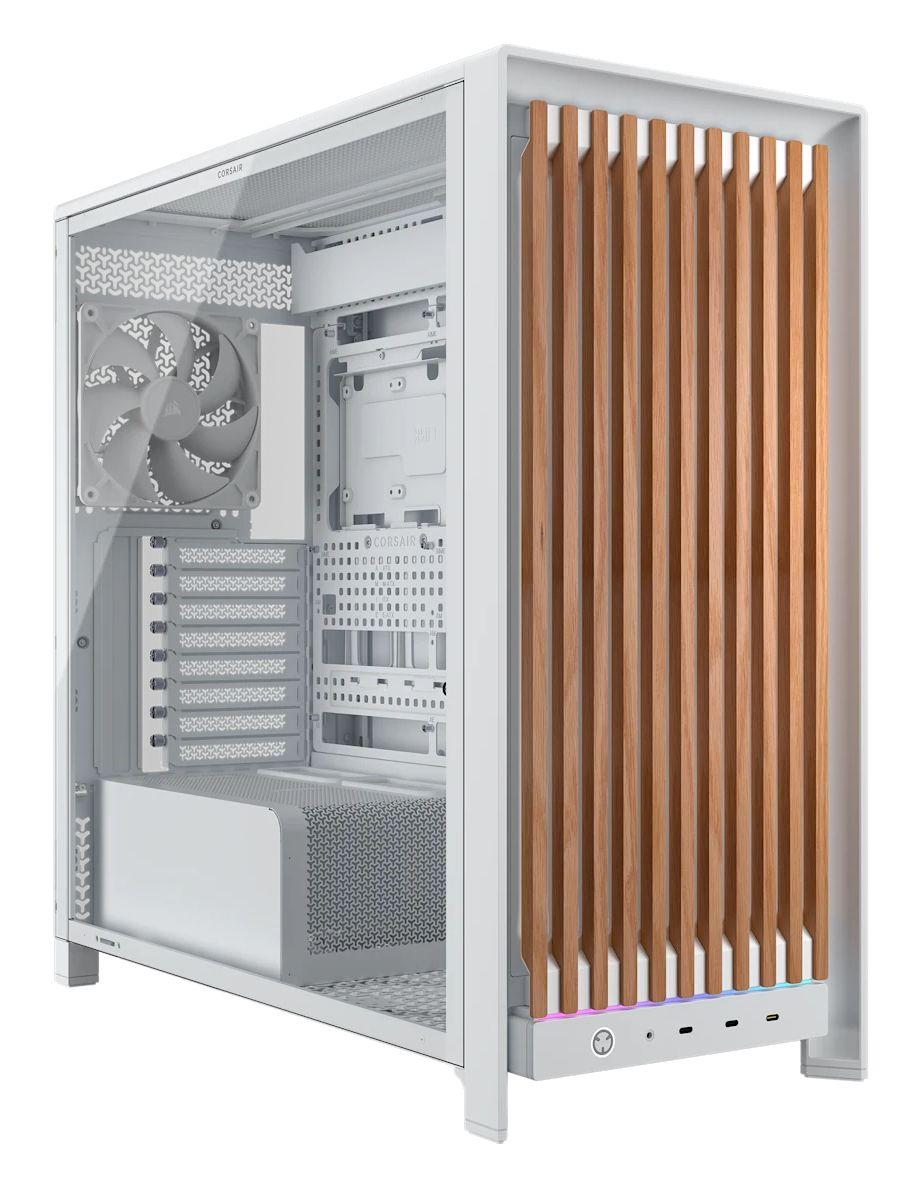 Caixa PC CORSAIR FRAME 5000D WOOD RS (ATX, EATX, micro ATX, Mini-ITX - Mid-tower - Plástico, Aço, Vidro temperado - Branco/Carvalho)