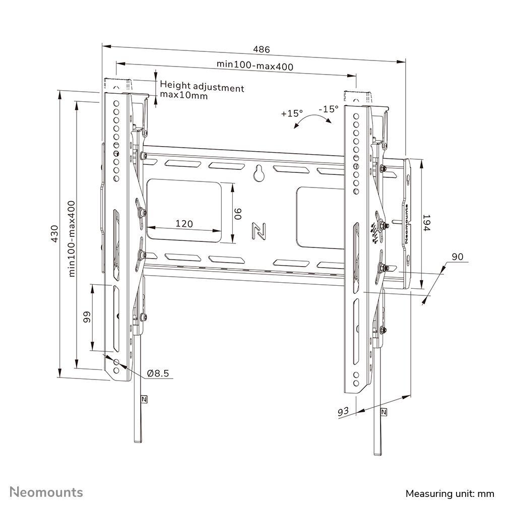 Suporte de Parede para TV NEOMOUNTS WL35-750BL14 (42–75" - Inclinável - 100 kg - Preto), miniatura 20