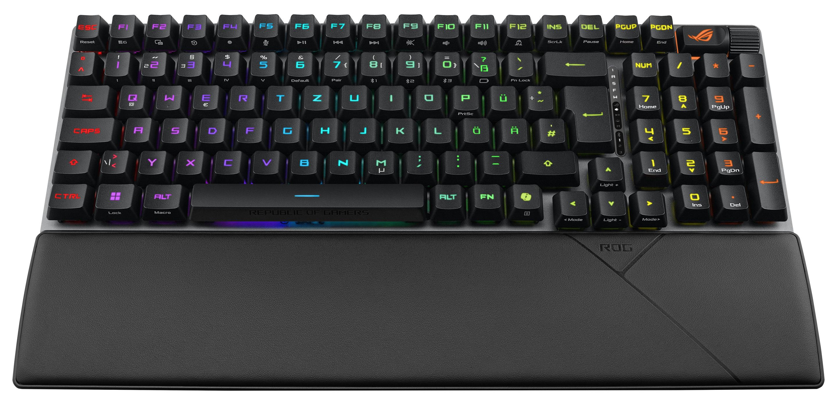 Teclado ASUS ROG Strix Scope II 96 RX Wireless (Teclas óticas - 96% - USB + RF Wireless + Bluetooth - Preto) — miniatura 2