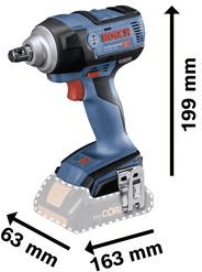 Chave de Impacto BOSCH Professional GDS 18V-300 (18 V - 300 Nm - 1/2 polegada)