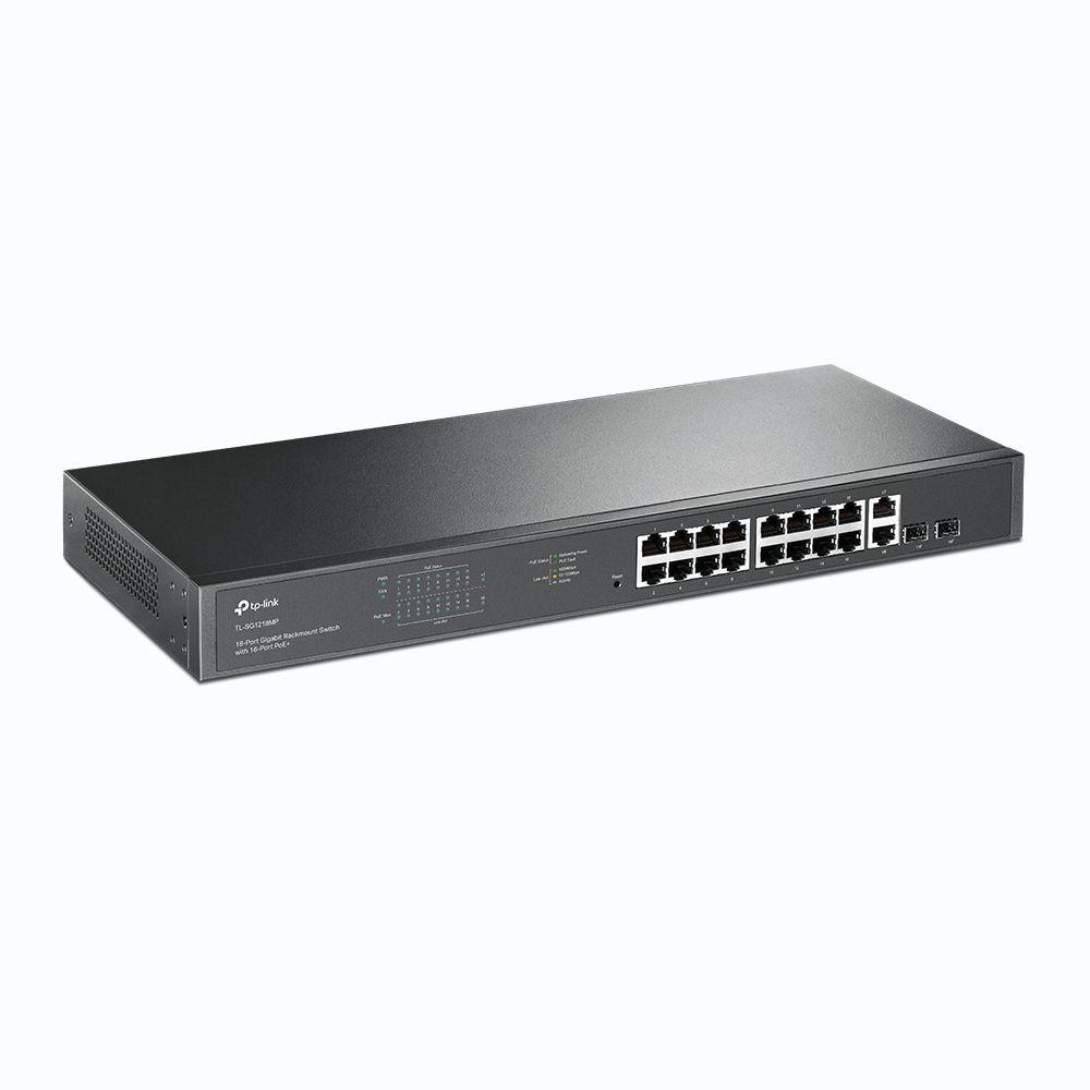 Switch TP-LINK TL-SG1218MP (Gigabit Ethernet - 10, 100, 1000 Mbit/s - 4,1 MB - Preto) — miniatura 2