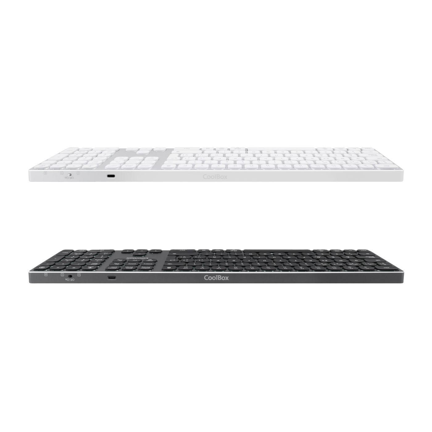 Teclado COOLBOX Moonlight Key B431 (Internacional - USB + RF Wireless + Bluetooth - Branco/Prateado), miniatura 5
