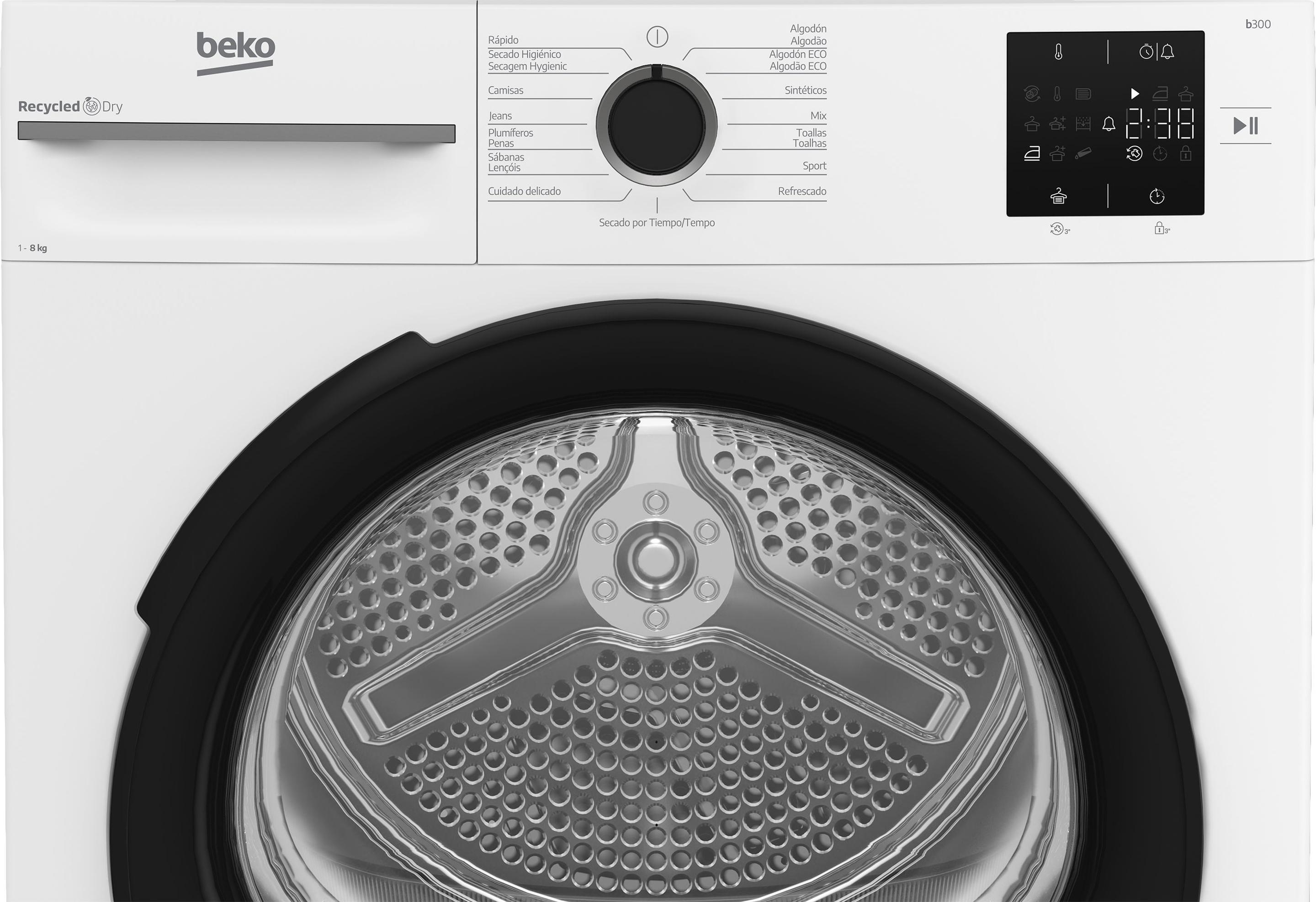 Máquina de Secar Roupa Independente BEKO BM3T38220WB (8 kg - Bomba de calor - Direita - Branco) — miniatura 4
