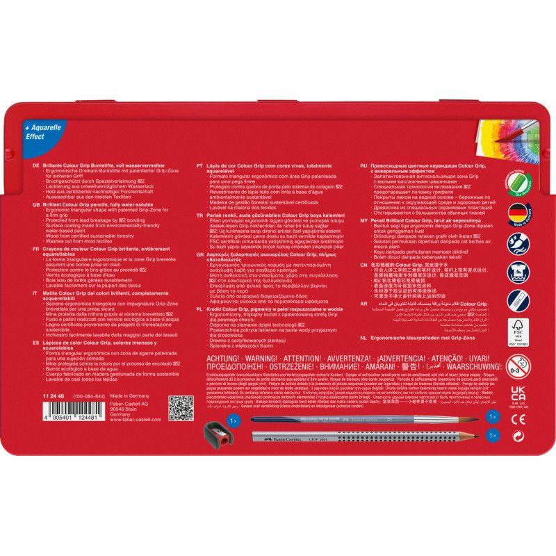 Lápis de Cor FABER-CASTELL Colour Grip (48 Unidades - Estojo Metálico), miniatura 2