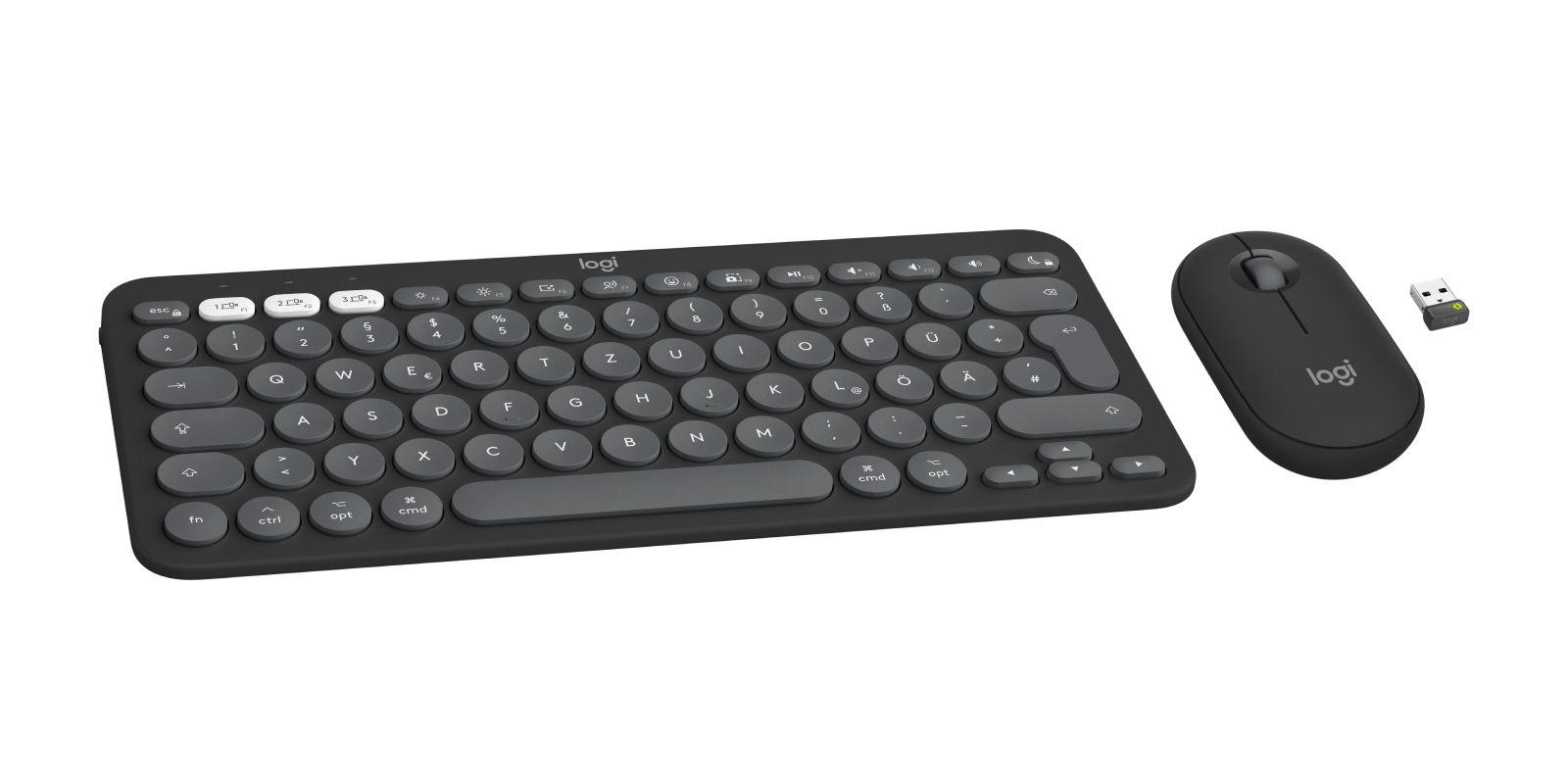 Conjunto de Teclado e Rato LOGITECH Pebble 2 Combo for Mac (Alemão - Teclas de tesoura - Mini - Grafite) — miniatura 4