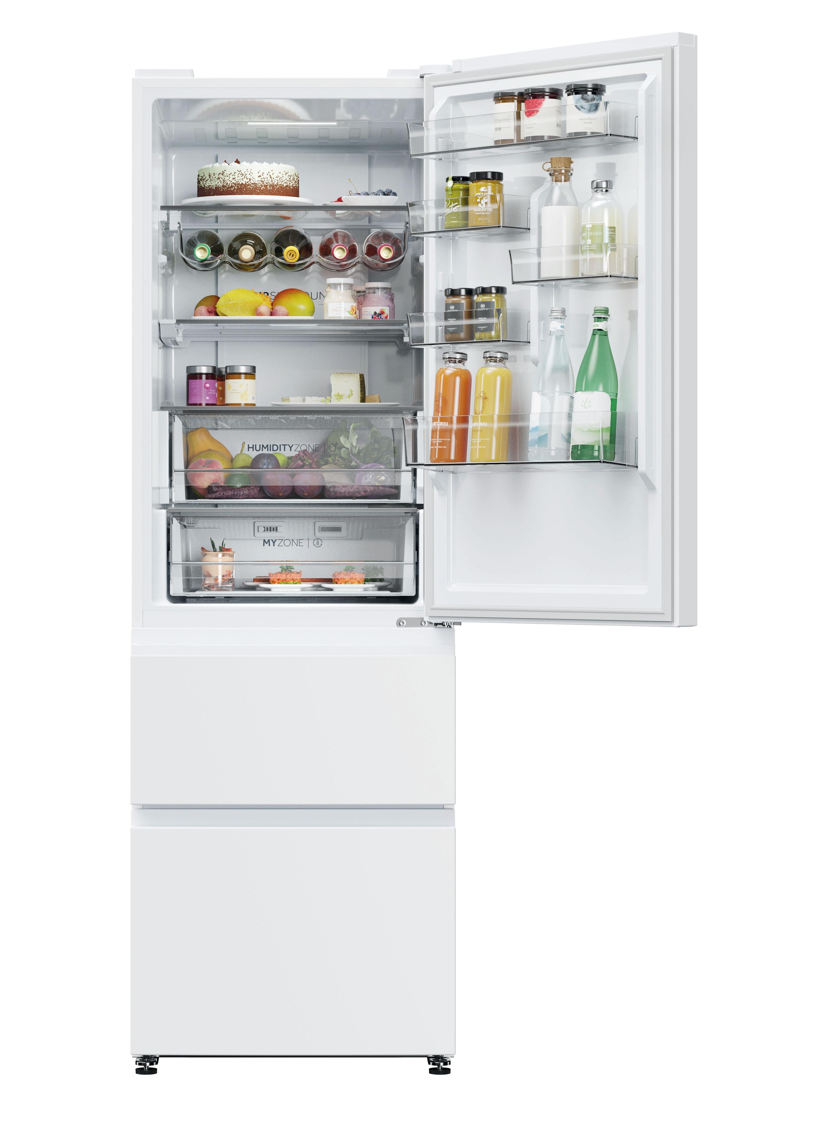 Frigorífico Combinado Independente HAIER HTW5618ENPW (360 l - hOn - 185x59,5x66,7 cm - Branco) — miniatura 2