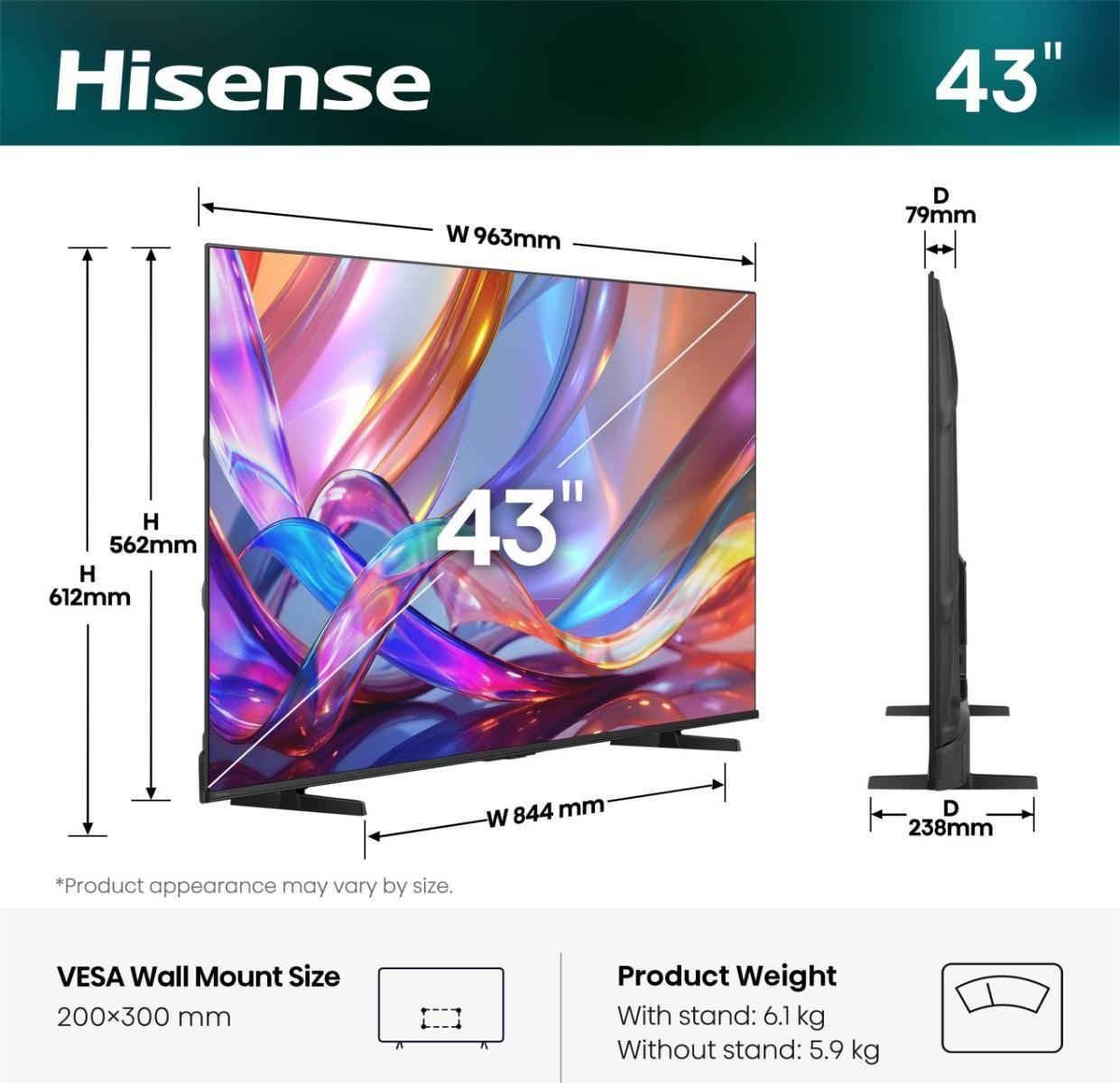 Televisão HISENSE TV 43E7S (43" - QLED - 4K Ultra HD - Preto), miniatura 2
