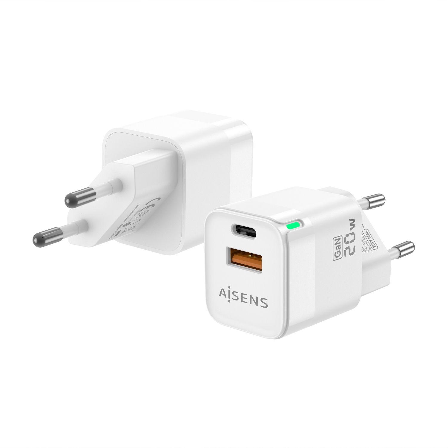 Carregador de Parede AISENS ASCH-20W2P002-W (20 W - Branco)