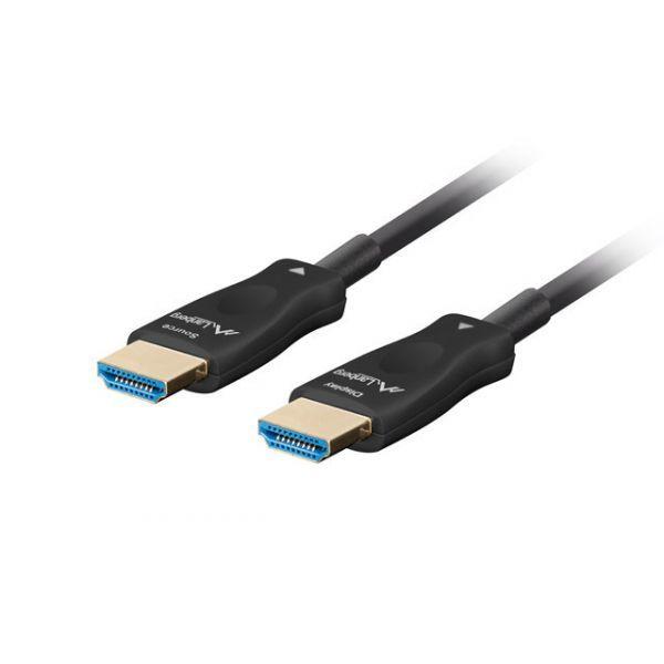 Cabo HDMI Ótico Ativo LANBERG CA-HDMI-30FB-0500-BK (50 m - 240 Hz - HDMI Tipo A - Preto), miniatura 2