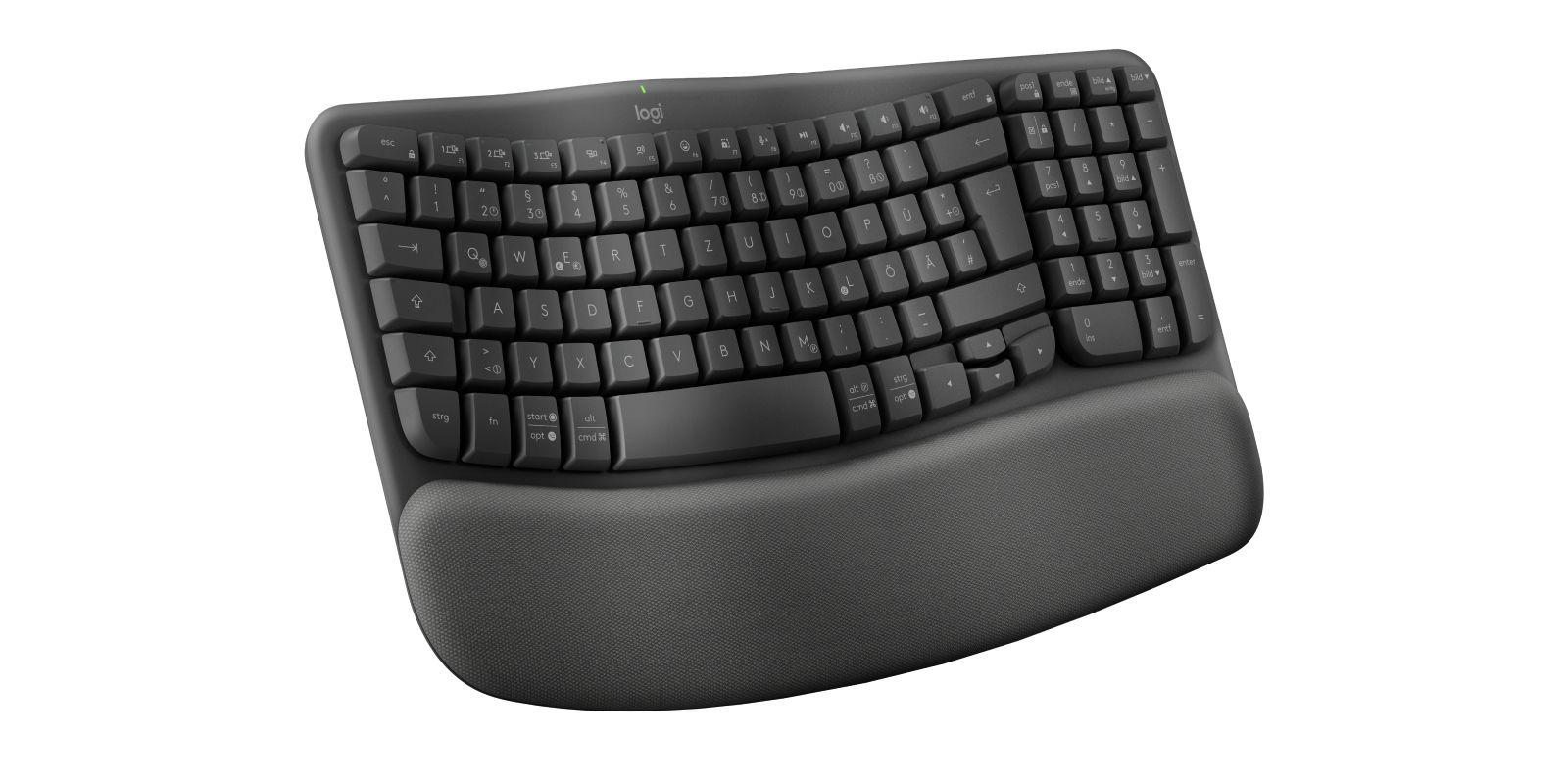 Teclado LOGITECH Wave Keys for Business (Alemão - Membrana - Tamanho completo - Grafite) — miniatura 4