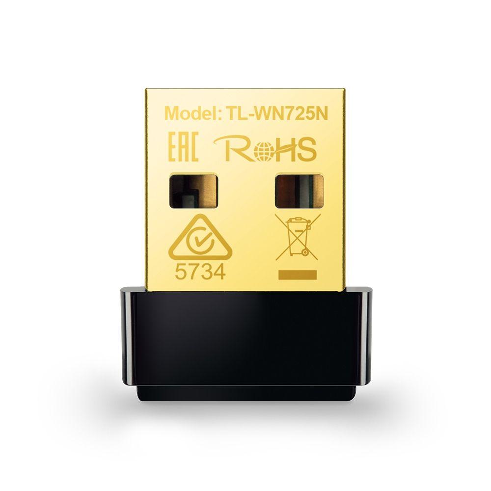 Adaptador USB Wi-Fi TP-LINK TL-WN725N (Wi-Fi 4 - 150 Mbit/s - Single-band - Preto)