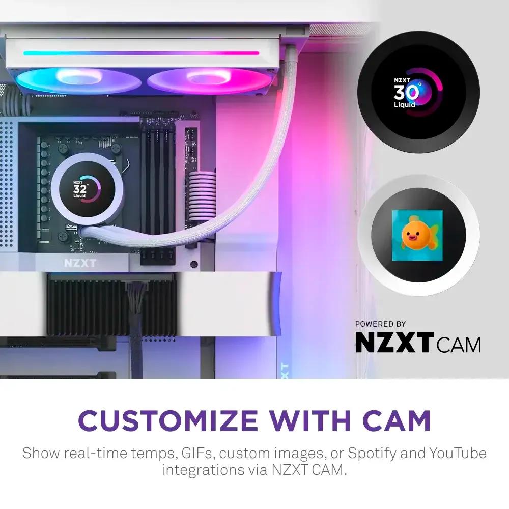 Sistema de Arrefecimento Líquido NZXT Kraken Plus RGB 240 (Ecrã TFT 1,54" - Radiador 240 mm - Branco) — miniatura 5
