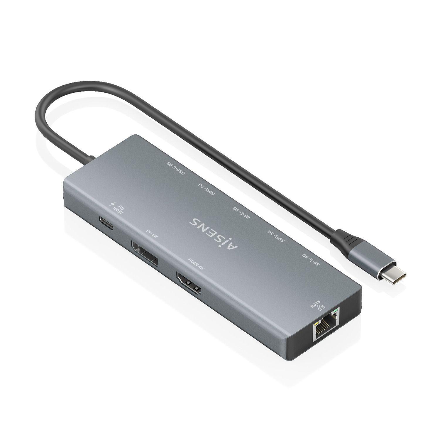 Base de Ligação USB-C AISENS ASUC-9P051-GR (0,2 m - Cinzento), miniatura 2
