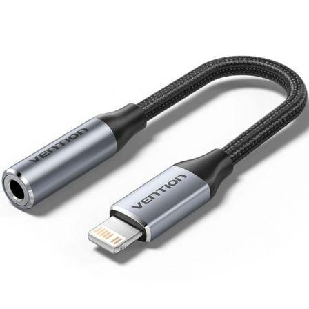 Adaptador de Áudio VENTION BMBHA (10 cm - Lightning macho - Jack fêmea de 3,5 mm - Cinzento)