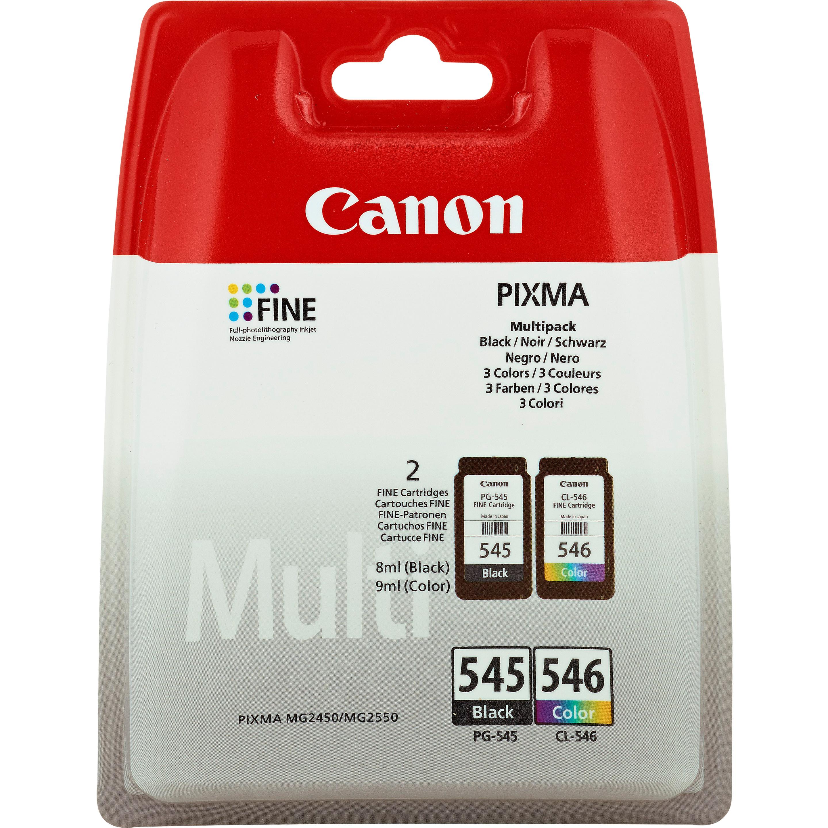 Pack de Tinteiros CANON PG-545/CL-546 (Multipack de 2 - Preto/Ciano/Magenta/Amarelo)
