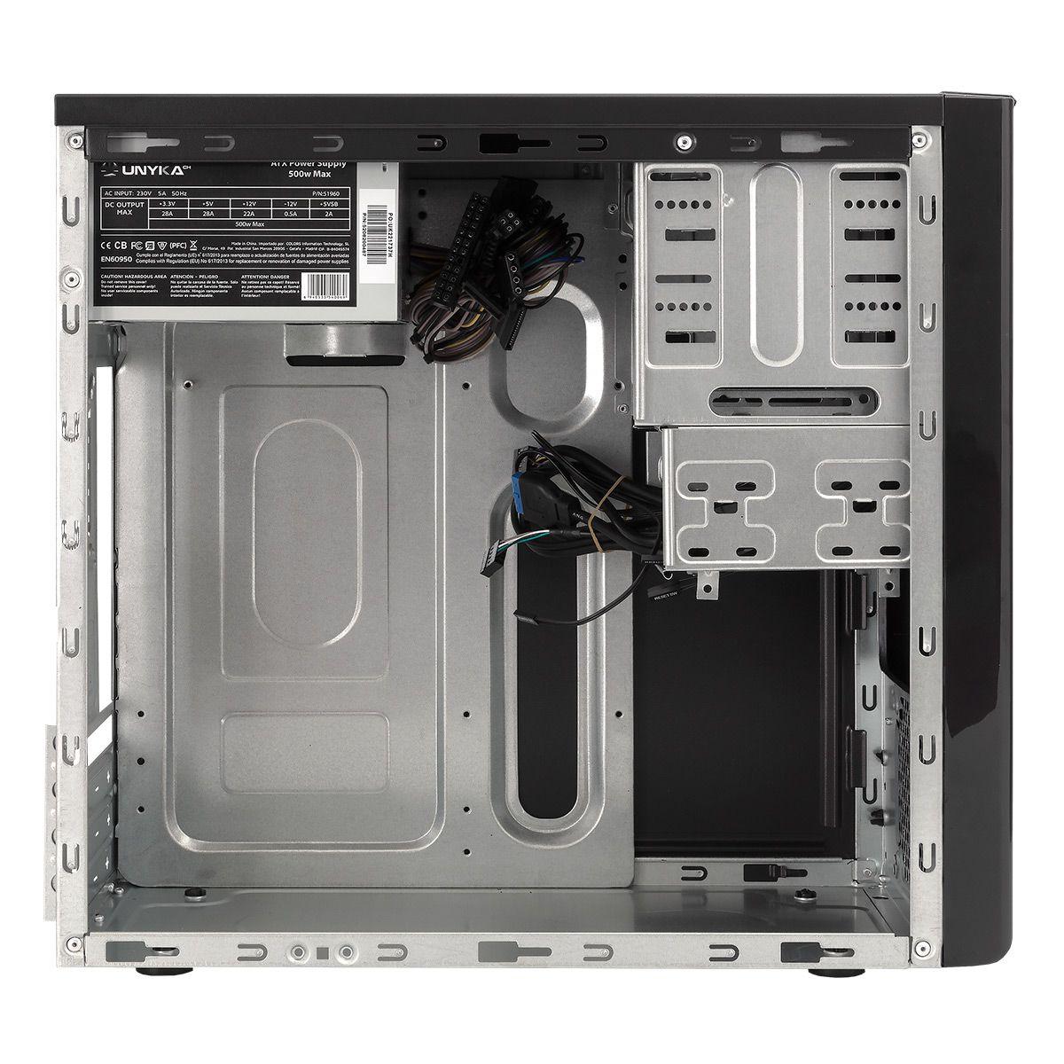 Caixa PC Micro-ATX UNYKACH UK-6023 U3 (Micro-ATX - 500 W - Torre - Preto), miniatura 4