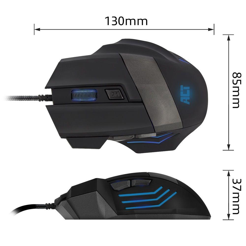 Rato ACT AC5000 (Mão direita - 3200 DPI - Ótica - Preto), miniatura 2