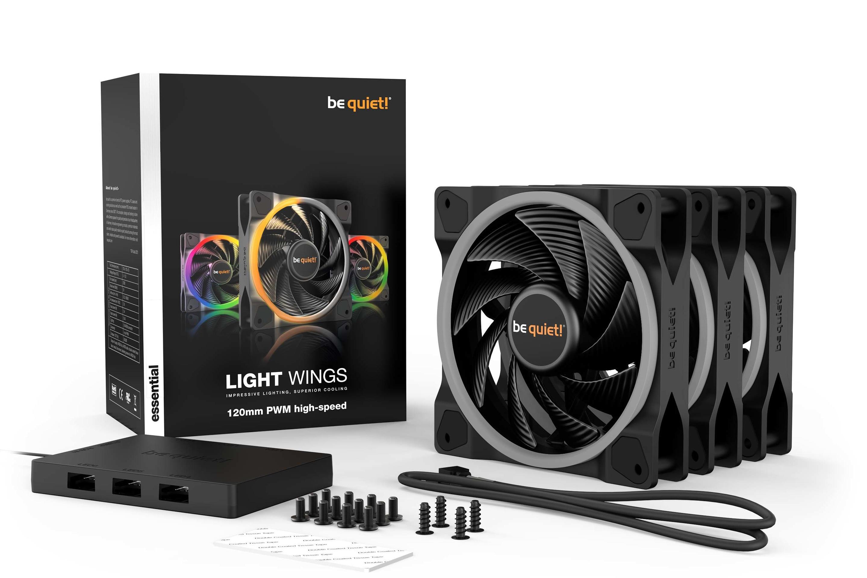 Conjunto de Ventoinhas BE QUIET! Light Wings 120mm PWM high-speed (Não suportado - 5,4 W - Preto), miniatura 6