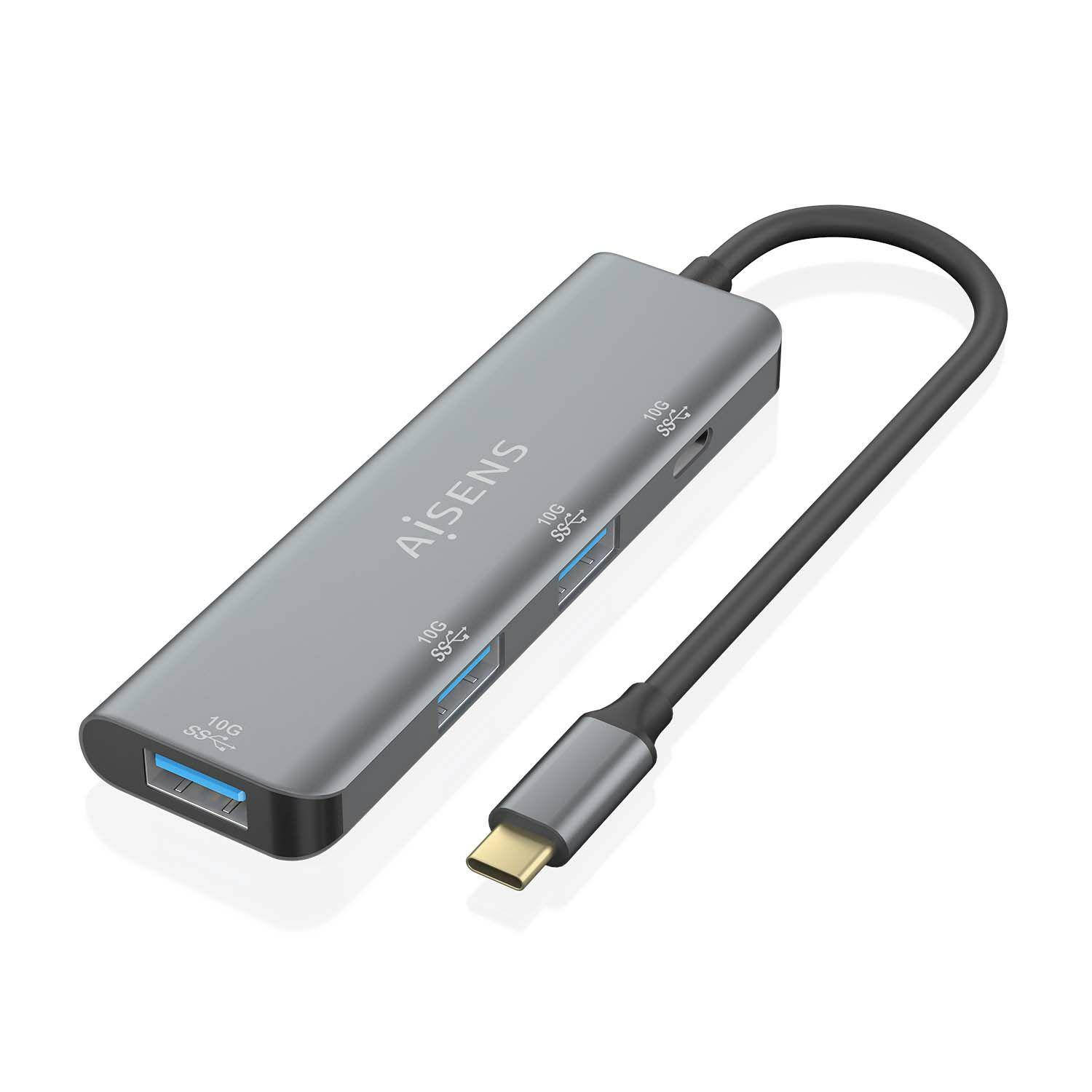 Hub USB-C AISENS A109-0764 (0,15 m - USB 3.2 Gen 2 Tipo C - Cinzento), miniatura 2
