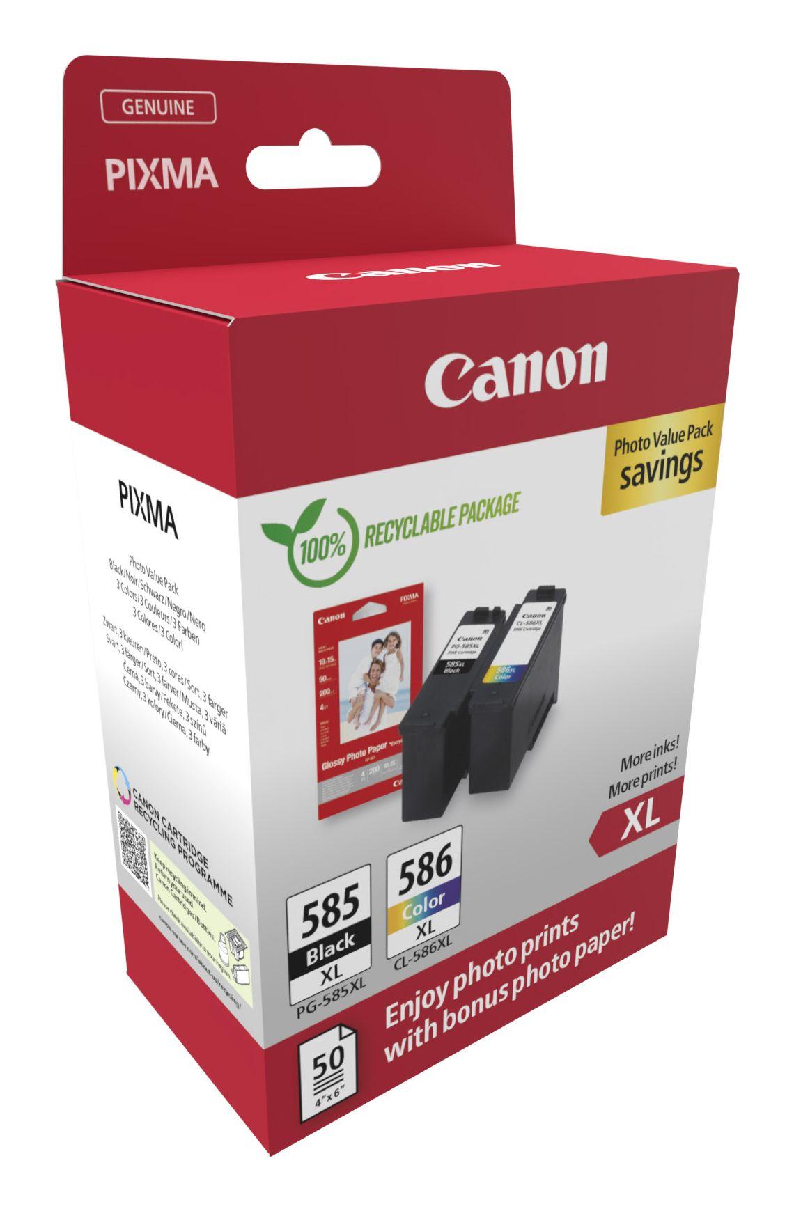 Multipack de Tinteiros CANON 6204C005 / PG-585XL/CL-586XL (2 unidades - Preto, Ciano, Magenta, Amarelo), miniatura 2
