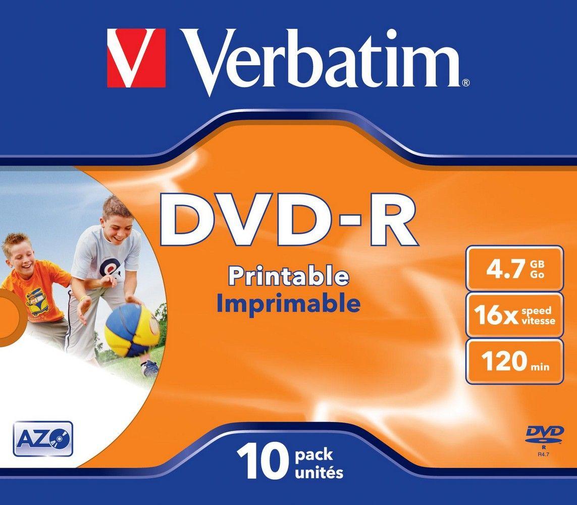 DVD-R VERBATIM 43521 (4,7 GB - 16x - 10 unidades - Imprimível) — miniatura 2
