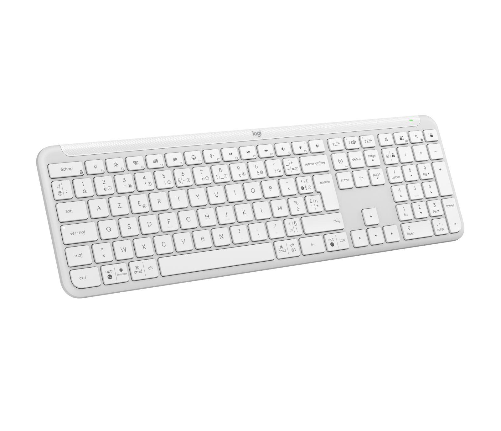 Teclado LOGITECH Signature Slim K950 (Francês - Teclas tesoura - Tamanho completo - Branco) — miniatura 5