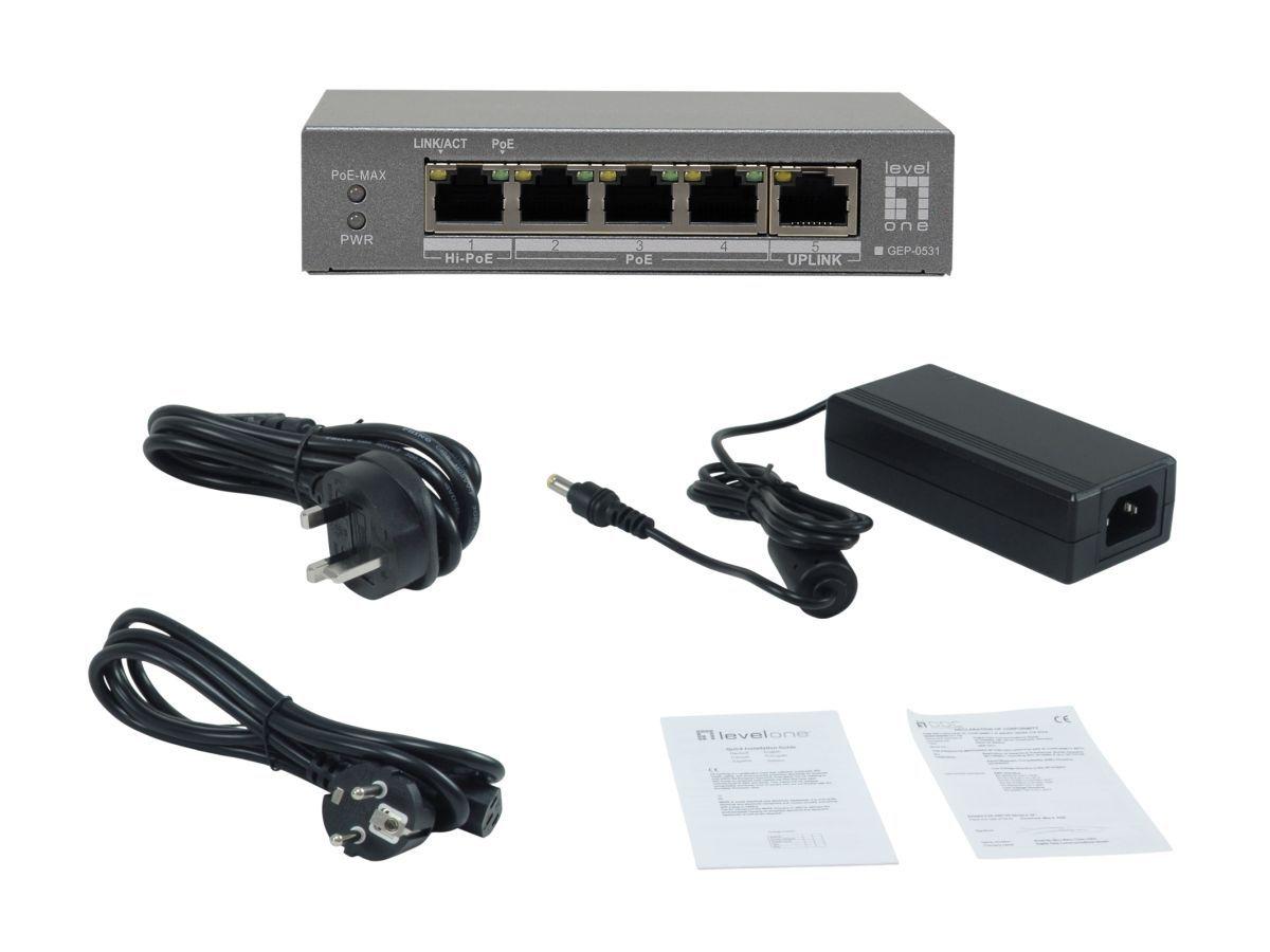 Switch de Rede LEVEL ONE GEP-0531 (Gigabit Ethernet - 0,125 MB - 10 Gbit/s - Cinzento) — miniatura 6