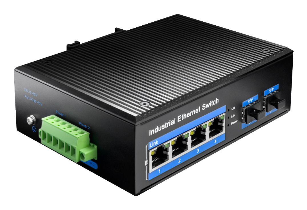 Switch de Rede Industrial CUDY IG1004S2P (Gigabit Ethernet - 0,25 MB - 20 Gbit/s - Preto) — miniatura 2