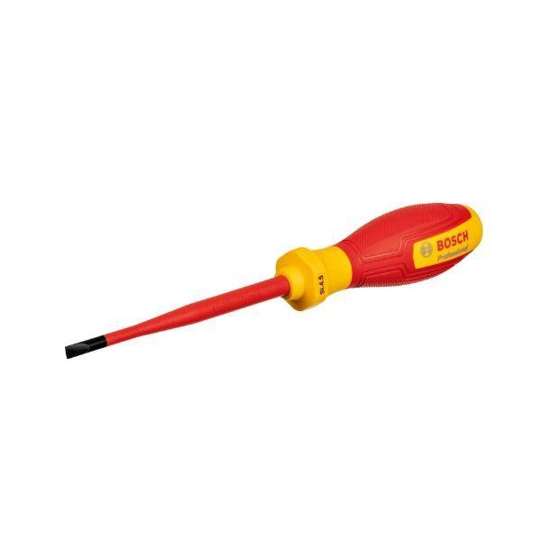 Chave de Fendas Plana Isolada VDE BOSCH Professional SL4.5x100 (Aço S2 - Vermelho e Amarelo)