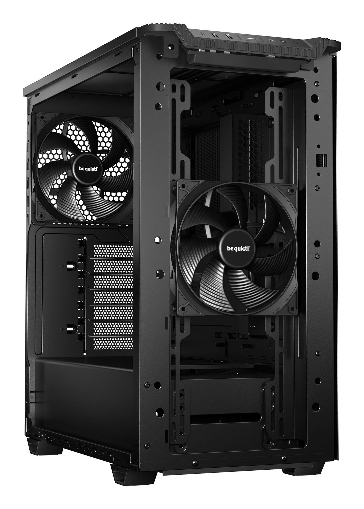 Caixa PC BE QUIET! Pure Base 501 (ATX, Micro ATX, Mini-ITX - ATX, PS2 - Midi Tower - Preto) — miniatura 3
