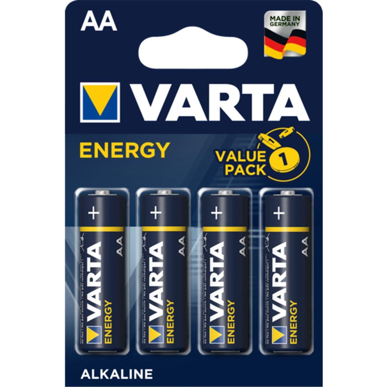 Pilhas Alcalinas VARTA Energy Alkaline (AA LR6 - 1,5 V - 4 unidades)