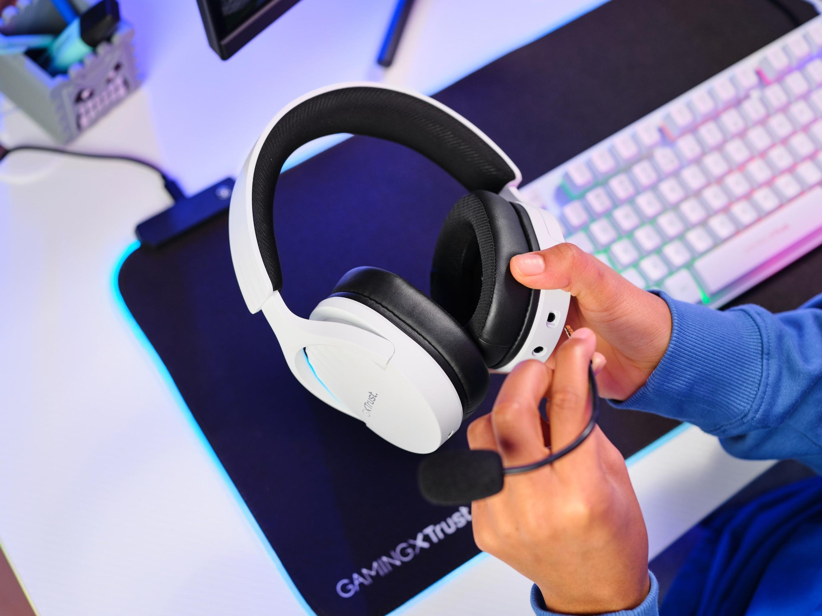 Headset Gaming TRUST GXT 491W Fayzo Wireless (Binaural - Com fios e sem fios - 5 cm - Branco), miniatura 10