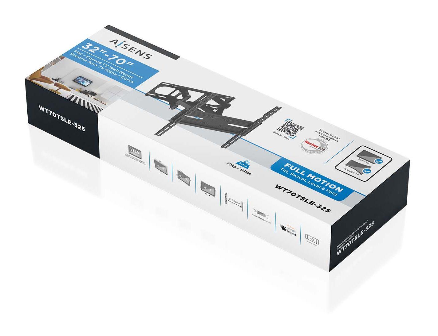 Suporte de Parede TV AISENS WT70TSLE-325 (32-70" - VESA 400x400 - Preto), miniatura 6