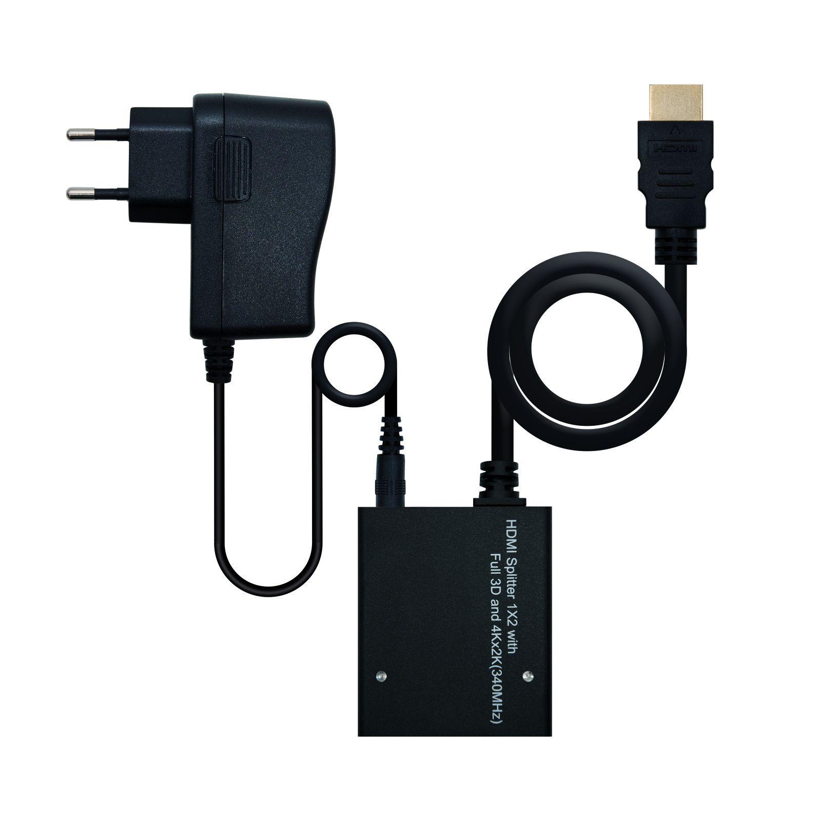 Splitter HDMI NANOCABLE 10.25.3502 (0,5 m - 120 Hz - Preto)