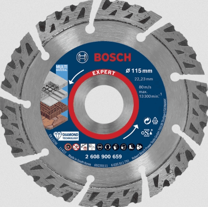 Disco de Corte Diamantado BOSCH Expert MultiMaterial (Betão, alvenaria, pedra)