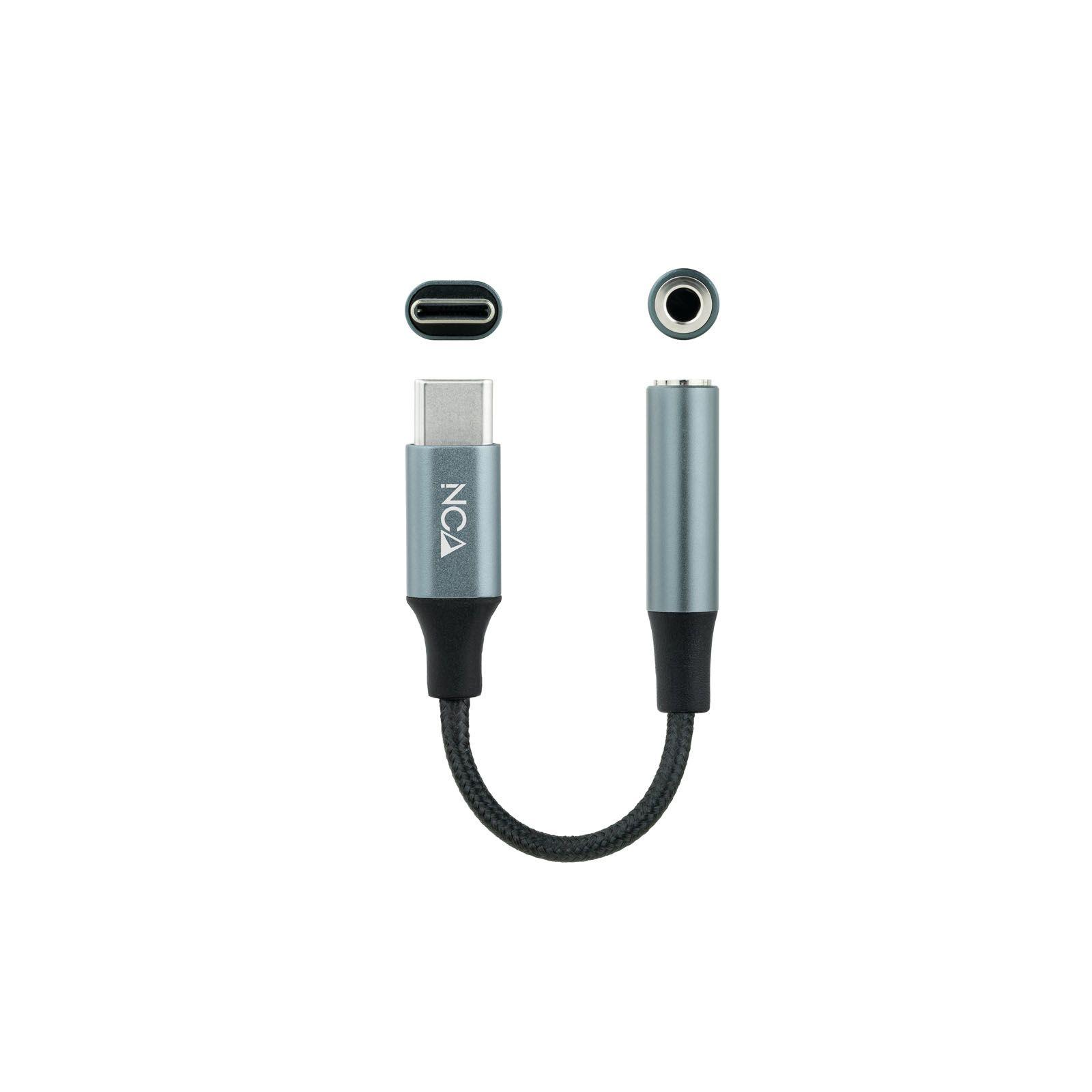 Cabo Adaptador de Áudio NANOCABLE 10.24.1204 (0,11 m - Jack 3,5 mm - USB-C - Preto/Cinzento) — miniatura 2